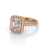 3.33 CT Radiant Cut Halo Lab-Grown Diamond Ring with Round Accent Diamonds