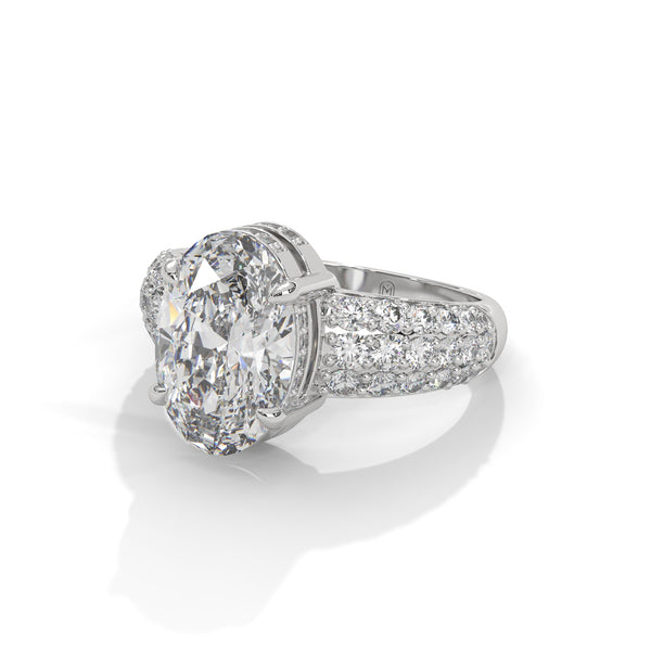 3.95 CT Oval & Round Lab-Grown Diamond Multi-Row Pave Luxury Ring