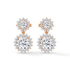 1.55 CT Round Halo Drop CVD Lab-Grown Diamond Earrings