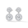 1.55 CT Round Halo Drop CVD Lab-Grown Diamond Earrings