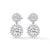 1.55 CT Round Halo Drop CVD Lab-Grown Diamond Earrings