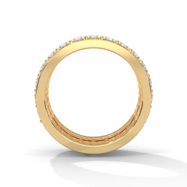 5.56 CT Round & Oval Lab-Grown Diamond Multi-Row Eternity Band Ring