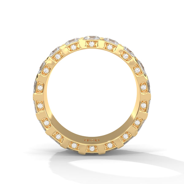 11.20 CT Round & Emerald Cut Lab-Grown Diamond Eternity Band Ring