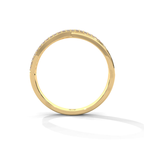 0.27 CT Round Lab-Grown Diamond Criss-Cross Pavé Designer Ring