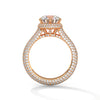 5.17 CT Round Lab-Grown Diamond Micro Pave Halo Solitaire Ring