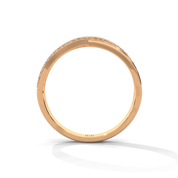 0.27 CT Round Lab-Grown Diamond Criss-Cross Pavé Designer Ring