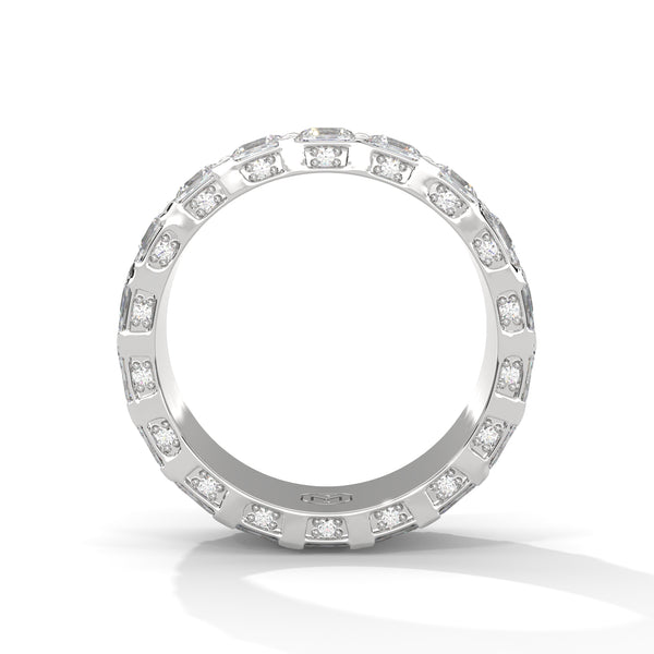 11.20 CT Round & Emerald Cut Lab-Grown Diamond Eternity Band Ring