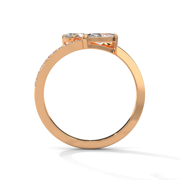 1.10 CT Marquise & Oval Lab-Grown Diamond Open Wrap Ring