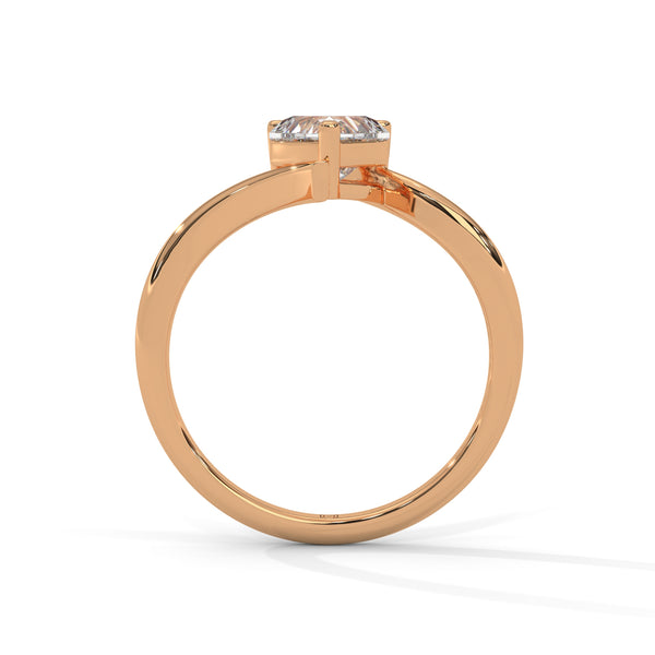 1.00 CT Heart Shape Lab-Grown Diamond Open Twist Solitaire Ring