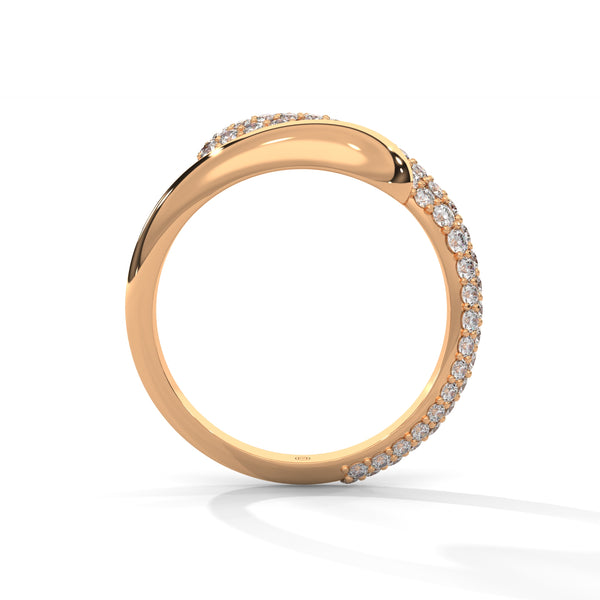 1.12 CT Round Lab-Grown Diamond Pave Wrap Designer Ring