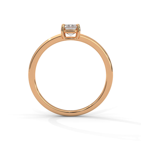 1 CT Emerald Cut Lab-Grown Diamond Minimal Split Shank Ring
