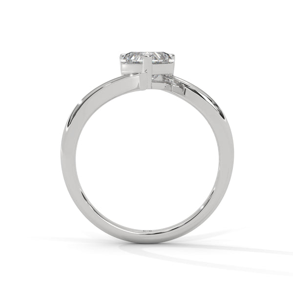 1.00 CT Heart Shape Lab-Grown Diamond Open Twist Solitaire Ring