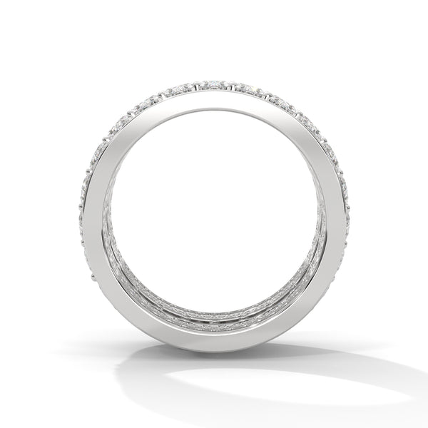 5.56 CT Round & Oval Lab-Grown Diamond Multi-Row Eternity Band Ring