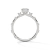 1.25 CT Emerald Cut Lab-Grown Diamond Ring with Round Side Accents