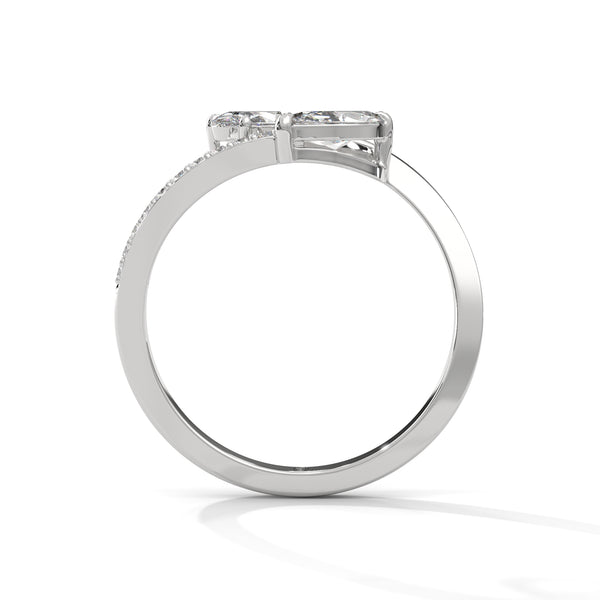 1.10 CT Marquise & Oval Lab-Grown Diamond Open Wrap Ring