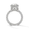 6.89 CT Round Lab-Grown Diamond Solitaire Ring with Pave Band