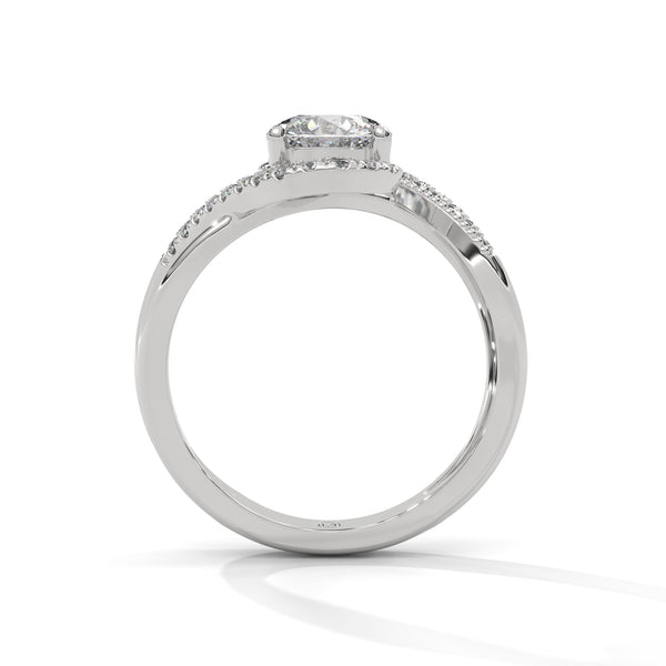 1.16 CT Round Lab-Grown Diamond Designer Halo Twist Ring