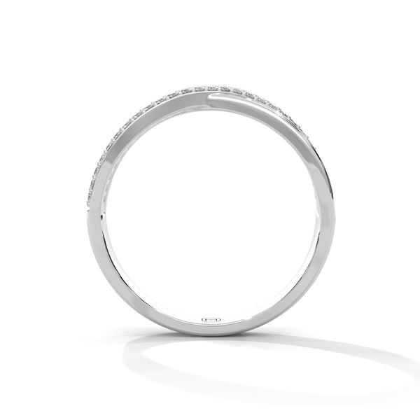0.27 CT Round Lab-Grown Diamond Criss-Cross Pavé Designer Ring