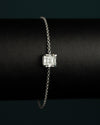2.22 CTW Asscher Cut Diamond Solitaire Bracelet