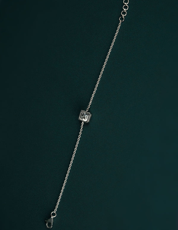 2.22 CTW Asscher Cut Diamond Solitaire Bracelet