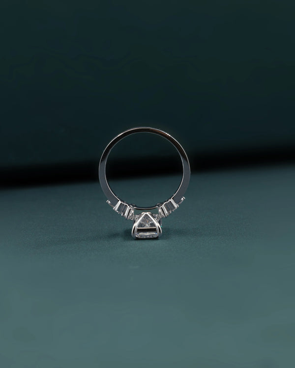 2.23 CTW Radiant Cut Floral Accent CVD Lab-Grown Diamond Engagement Ring