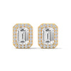 1.79 CT Emerald Cut Halo CVD Lab-Grown Diamond Stud Earrings