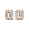 1.79 CT Emerald Cut Halo CVD Lab-Grown Diamond Stud Earrings