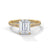 1.97 CT Emerald Cut Lab-Grown Diamond Pave Engagement Ring