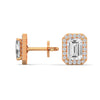 1.79 CT Emerald Cut Halo CVD Lab-Grown Diamond Stud Earrings