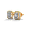 1.79 CT Emerald Cut Halo CVD Lab-Grown Diamond Stud Earrings