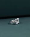 3.54 CT Pear & Emerald Cut CVD Lab-Grown Diamond Open Wrap Ring