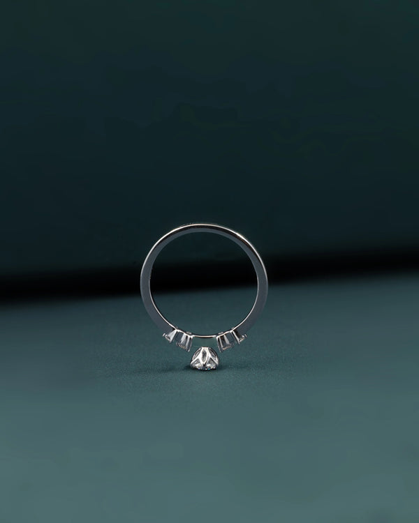 0.42 CT Round Cut Lab-Grown Diamond Three Stone Ring