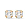 2.24 CT Cushion Cut Halo CVD Lab-Grown Diamond Stud Earrings