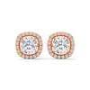 2.24 CT Cushion Cut Halo CVD Lab-Grown Diamond Stud Earrings