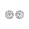 2.24 CT Cushion Cut Halo CVD Lab-Grown Diamond Stud Earrings