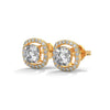 2.24 CT Cushion Cut Halo CVD Lab-Grown Diamond Stud Earrings