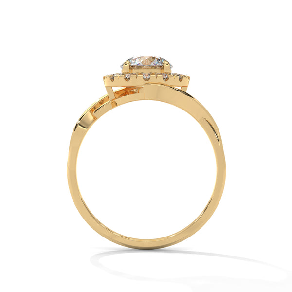 1.35 CT Round Lab-Grown Diamond Halo Twist Ring