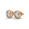2.24 CT Cushion Cut Halo CVD Lab-Grown Diamond Stud Earrings