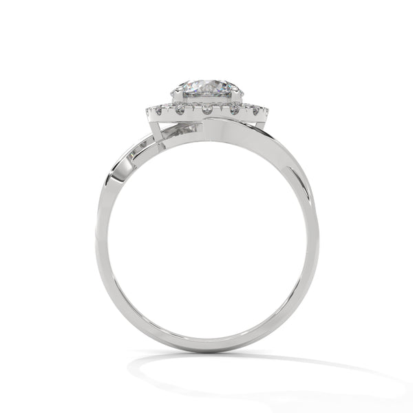1.35 CT Round Lab-Grown Diamond Halo Twist Ring