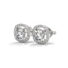 2.24 CT Cushion Cut Halo CVD Lab-Grown Diamond Stud Earrings