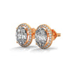 2.24 CT Oval Cut Halo CVD Lab-Grown Diamond Stud Earrings