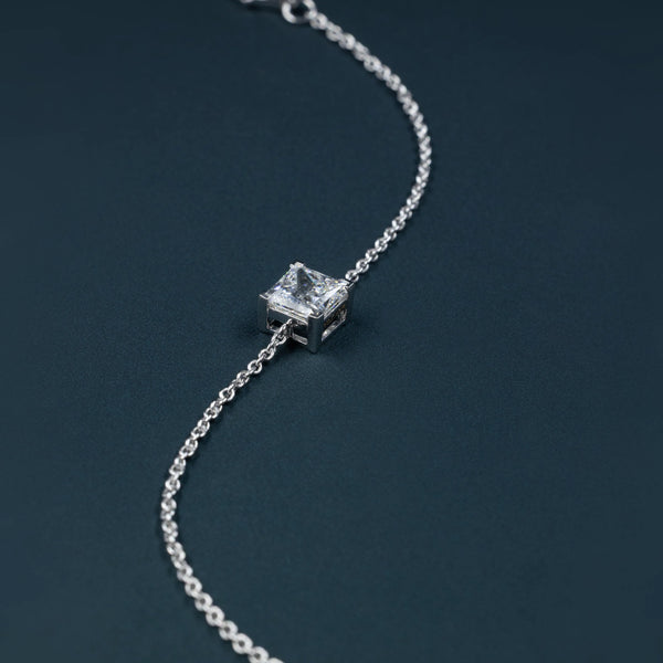 6.55 CTW Princess Cut Lab-Grown Diamond Solitaire Bracelet