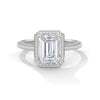 1.90 CT Emerald Cut Lab-Grown Diamond Halo Engagement Ring