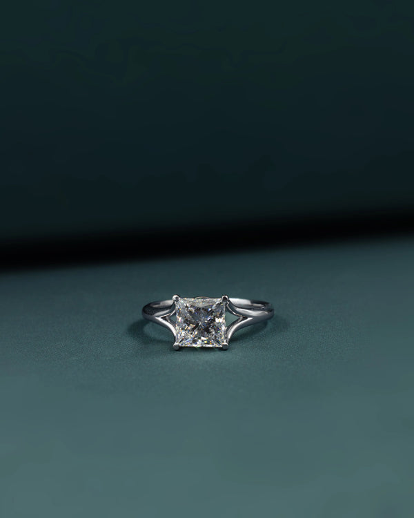 2.10 CT Princess Cut Solitaire CVD Lab-Grown Diamond Engagement Ring
