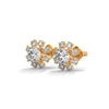 1.40 CT Round Brilliant Floral Halo CVD Lab-Grown Diamond Stud Earrings