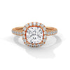 2.61 CT Cushion Cut Lab-Grown Diamond Halo Engagement Ring