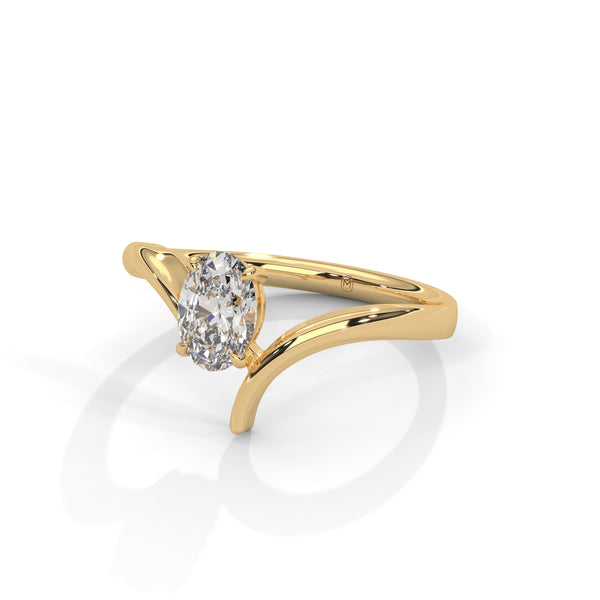 0.75 CT Oval Lab-Grown Diamond Open Curve Solitaire Ring