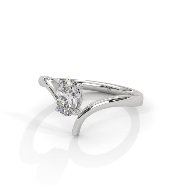 0.75 CT Oval Lab-Grown Diamond Open Curve Solitaire Ring