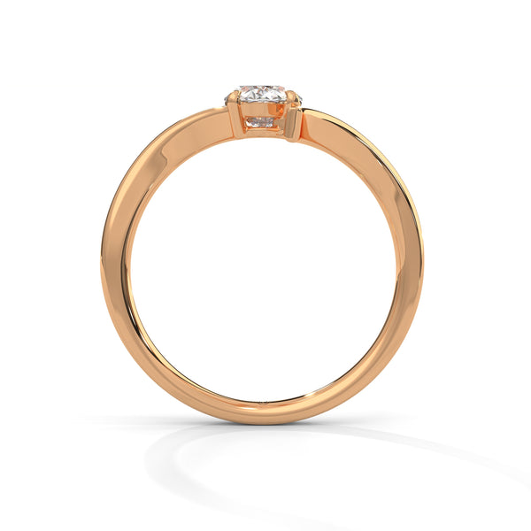 0.75 CT Oval Lab-Grown Diamond Open Curve Solitaire Ring