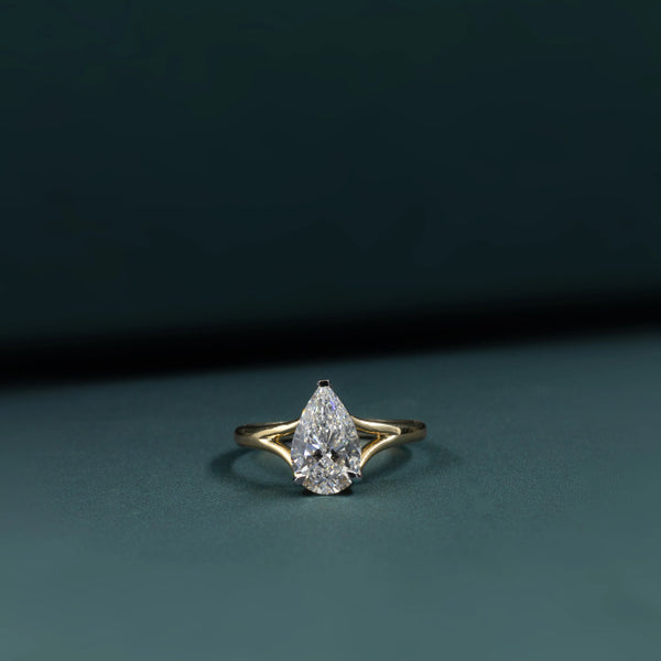 2.01 CT Pear Cut Solitaire Lab-Grown Diamond Engagement Ring